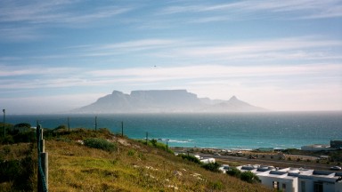 "Tableview", Blick auf den Tafelberg bei Kapstadt